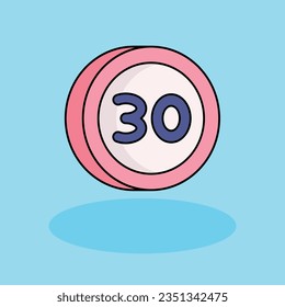 Límite de velocidad Dibujo vectorial libre ilustración de icono.Signos de advertencia y concepto de icono Textos aislados . estilo de dibujos animados planos