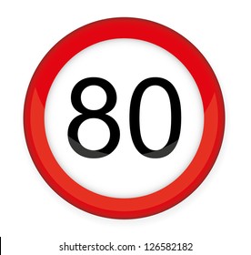 Speed Limit Glossy Sign,vector illustration.