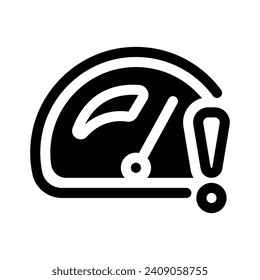 Icono de glifo de límite de velocidad - Icono único, vector