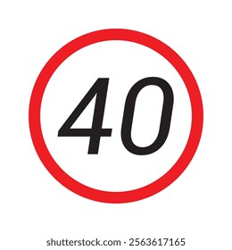 Speed limit highway sign collection. Restriction sign for car drivers not to exceed the speed over 10, 20, 30, 40, 50, 60, 70, 80, 90 and 100 kilometers per hour vector illustration in eps 10.