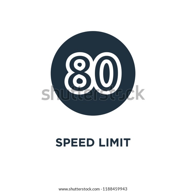 Speed\
limit icon. Black filled vector illustration. Speed limit symbol on\
white background. Can be used in web and\
mobile.