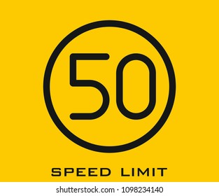 Speed Limit icon vector sign