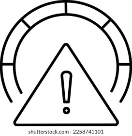 Speed Limit, line vector icon on transparent background. Outline Speed Limit, line vector icon