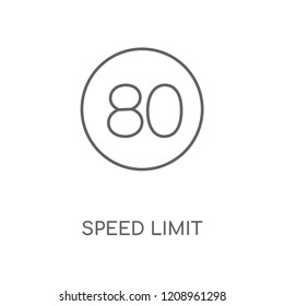 Speed limit linear icon. Speed limit concept stroke symbol design. Thin graphic elements vector illustration, outline pattern on a white background, eps 10.