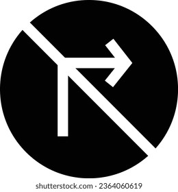 speed limit no turn right no entry icons