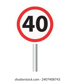 Speed Limit and Radar Warning Traffic Signs