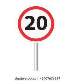 Speed Limit and Radar Warning Traffic Signs