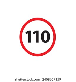 Límite de velocidad y aviso de radar Señales de tráfico icono vectorial