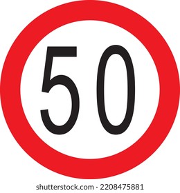 Speed limit red white isolated eps traffic road sign icon