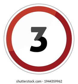 Speed limit road sign vector : maximum speed is 3 km h.