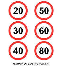 speed limit set sign, road sign 