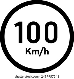 Geschwindigkeitsbegrenzungszeichen 100 km, schwarzes Verkehrszeichen