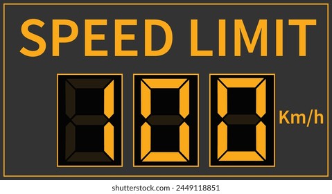 Speed limit sign 100 kmph icon vector illustration