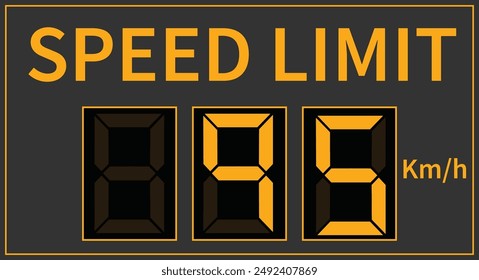 Speed limit sign 105 km per hour icon vector illustration