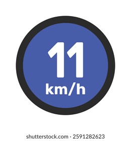 Speed limit sign 11 km h icon vector illustration sign background