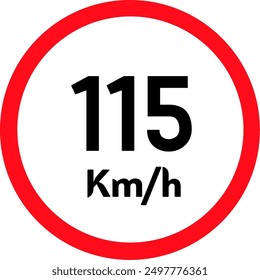 Speed Limit Sign 115 Km