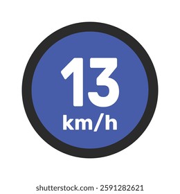 Speed limit sign 13 km h icon vector illustration sign background