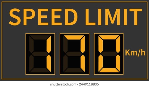 Speed limit sign 170 kmph icon vector illustration