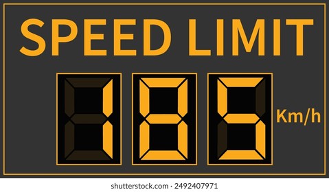 Speed limit sign 185 km per hour icon vector illustration