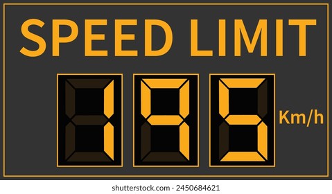 Speed limit sign 195 km per hour icon vector illustration