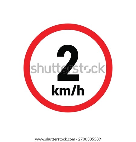 Speed limit sign 2 km h icon vector design illustration