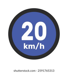 Speed limit sign 20 km h icon vector illustration sign background