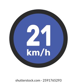 Speed limit sign 21 km h icon vector illustration sign background