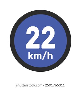 Speed limit sign 22 km h icon vector illustration sign background