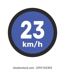 Speed limit sign 23 km h icon vector illustration sign background