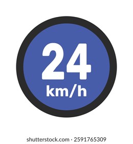 Speed limit sign 24 km h icon vector illustration sign background