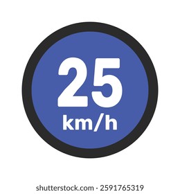 Speed limit sign 25 km h icon vector illustration sign background