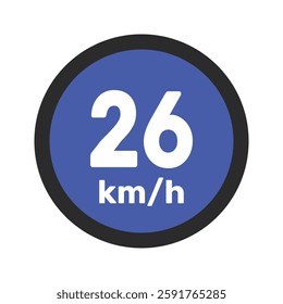 Speed limit sign 26 km h icon vector illustration sign background