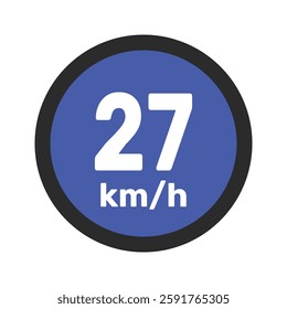 Speed limit sign 27 km h icon vector illustration sign background