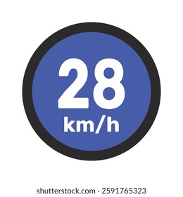 Speed limit sign 28 km h icon vector illustration sign background