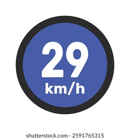 Speed limit sign 29 km h icon vector illustration sign background