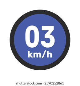 Speed limit sign 3 km h icon vector illustration sign background