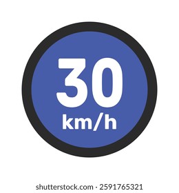 Speed limit sign 30 km h icon vector illustration sign background