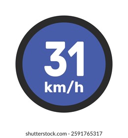 Speed limit sign 31 km h icon vector illustration sign background