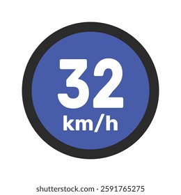 Speed limit sign 32 km h icon vector illustration sign background