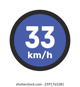 Speed limit sign 33 km h icon vector illustration sign background