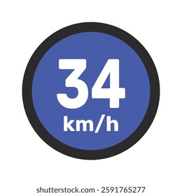 Speed limit sign 34 km h icon vector illustration sign background