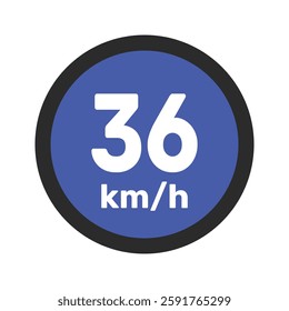 Speed limit sign 36 km h icon vector illustration sign background