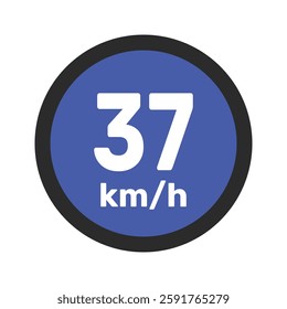 Speed limit sign 37 km h icon vector illustration sign background