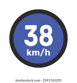 Speed limit sign 38 km h icon vector illustration sign background