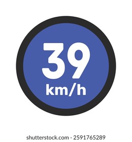 Speed limit sign 39 km h icon vector illustration sign background