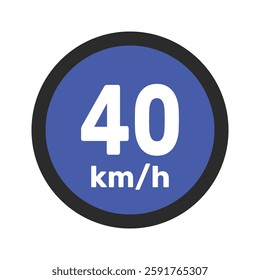 Speed limit sign 40 km h icon vector illustration sign background