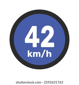 Speed limit sign 42 km h icon vector illustration sign background