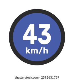 Speed limit sign 43 km h icon vector illustration sign background