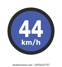 Speed limit sign 44 km h icon vector illustration sign background