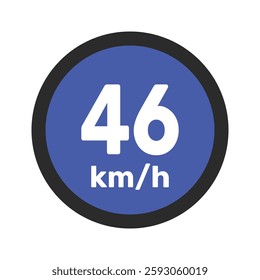 Speed limit sign 46 km h icon vector illustration sign background